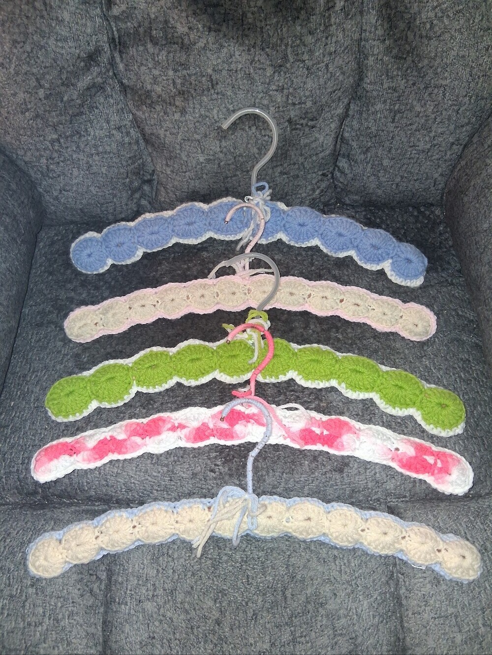 Vintage Covered Hangers Knit Crochet Assorted Colors
